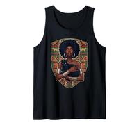 Afro Woman Black Cat African Art Melanin Queen Design Tank Top