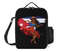 Afro Women Black Cubana Cuban Lunch Bag Portable Lunch Box Cooler Bags Container Tote Bag for Women Men