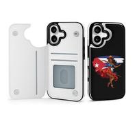 Afro Women Black Cubana Cuban Phone Case Compatible for iPhone 17 Wallet Cases Card Holder Cell Phone Cover Protection