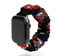 Afro Women Black Cubana Cuban Replacement Watchband Cute Printed Watch Strap Elastic Solo Loop Bands Compatible for Apple Watch 42mm/44mm