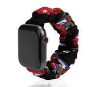 Afro Women Black Cubana Cuban Replacement Watchband Cute Printed Watch Strap Elastic Solo Loop Bands Compatible for Apple Watch 42mm/44mm