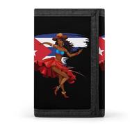 Afro Women Black Cubana Cuban Wallet Slim Trifold Purse Card Holder Money Pouch Organizer Wallets