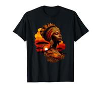 Afrocentric African Queen Sunset Savannah Landscape T-Shirt