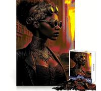 Afrofuture Rising Steampunk 1000 Piece Jigsaw Puzzle for Adults Mindful Game High Def Print Happy Challenge Thoughtful Gift (50x75cm)