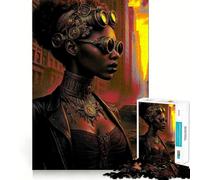 Afrofuture Rising Steampunk 1000 Pieces Puzzles for Adults Relax Game Tension Relief Fun Challenge Birthday Surprise (38x52cm)
