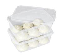Afromy 16 Quart Plastic Food Storage Container with Lid, Stackable Pizza Dough Proofing Box, Clear, 2 Packs