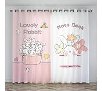 AFRTOUR Blackout Curtains 30x65 inch 2 Panels for bedroom,Blackout Curtains Eyelet,3D Printing Cute Rabbits,Soft Thermal Insulated 100% Polyester,for Kids Room living room Decoration