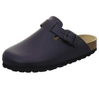 AFS 2900 Comfortable Women's Slippers Closed Clogs for Women Made of Leather, Made in Germany, navy, 8.5 UK