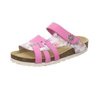 AFS-Schuhe 2120 Women's Leather Mules with Velcro Fastening, Comfortable Slippers for Women with Footbed, Made in Germany, Fuchsia Hawaii, 6 UK
