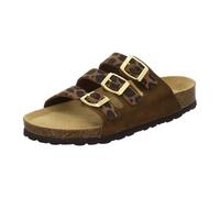 AFS-Schuhe 2133 Sporty Women's Leather Mules, Practical Work Shoes, Comfortable Slippers, Made in Germany, Leo Brown, 7 UK