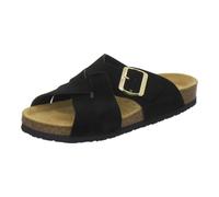 AFS-Schuhe 2141, Fashionable Women's Mules, Genuine Leather, Summer Sandals with Large Buckle, Handmade in Germany, black, 8.5 UK