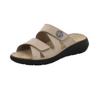 AFS-Schuhe 2808 Women's Comfortable Leather Mules, Practical Work Shoes with Interchangeable Footbed, Comfortable Slippers, Sand nubuck., 7 UK