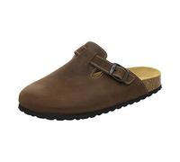 AFS-Schuhe 3900 Men's Clogs, Comfortable Slippers for Men, Leather Slippers, Made in Germany Brown Size: 12 UK