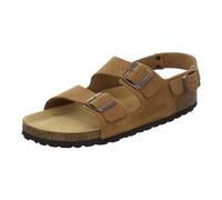 AFS-Schuhe Comfortable sandals for men, leather, size 40-47, made in Germany, Cognac velour, 9.5 UK