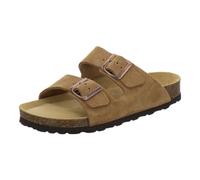 AFS Shoes 2100 Comfortable Women's Leather Mules, Fashionable cognacals, Practical Work Slippers, Handmade in Germany, Cognac, Size: 7.5