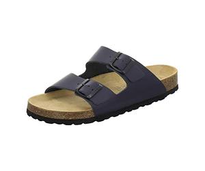 AFS Shoes 3100 Comfortable Men Mules Leather Blue Size: 12 UK