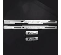 AFSNT 4 Pcs Car Door Sill Protector for Nissan Juke II 2024 2023-2019, Stainless Steel Car Sill Protectors Strips Welcome Pedal Decorative Accessories