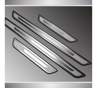 AFSNT 4 Pcs Car Door Sill Protector for Skoda Elroq 2024 2025, Car Accessories Stainless Steel Car Sill Protectors Strips Welcome Pedal Accessories,Silver