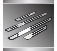 AFSNT 4 Pcs Car Door Sill Protector for Skoda Elroq 2024 2025, Stainless Steel, Black