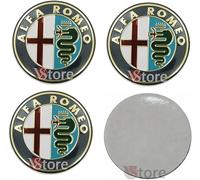 AFSNT 4pcs Car Wheel Hub Centre Caps Cover Sticker for Alfa Romeo 147 156 GT 50mm,Wheel Hubcap Waterproof Sticker Styling Accessories