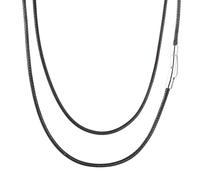 AFSTALR Mens Leather Necklace Cord With Clasp Waterproof Braided Replacement Chain for Pendant Men's Jewellery Black Braided 2mm 22inches