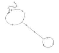 AFSTALR Silver Hand Chain for Women Link Chains Bangles Stack Stainless Steel Bracelets Adjustable Jewellery Gifts for Ladies