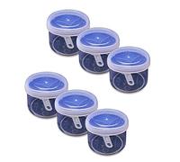 AFSUK Plastic Storage Jar 300ml Screw Top Lids Airtight Food Storage Containers Stackable Set with Spoon For Kitchen, Herb, Spices, Sweets Clear Canister pots (Pack of 6)