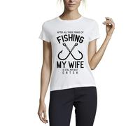 After All These Years of Fishing My Wife is Still My Best Catch Crew Neck Cotton Women's T-Shirt White X-Large