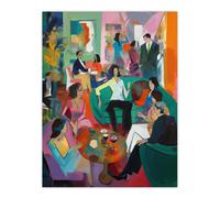 After Dinner Cocktails Colourful Modern Abstract Painting Extra Large XL Wall Art Poster Print Artery8 Multi W24 inch x H32 inch