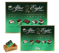After Eight Dark & Milk Peppermint Chocolate Box 199g - Assorted Mint Chocolates, Smooth Fondants, Rainforest Alliance Cocoa Bundle by UrbanShoppi (Pack of 2)