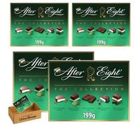 After Eight Dark & Milk Peppermint Chocolate Box 199g - Assorted Mint Chocolates, Smooth Fondants, Rainforest Alliance Cocoa Bundle by UrbanShoppi (Pack of 4)