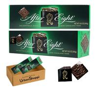 After Eight Dark Mint Chocolate Box 300g - Wafer Thin Mints with Peppermint Fondant, Classic British After Dinner Treat, Bundle by UrbanShoppi (Pack of 2)