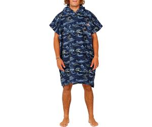 After Essentials - Bath poncho - Japan Waves Midnight - Navy Navy one size