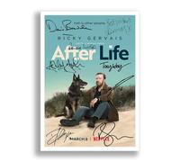After Life Cast Signed Autograph A4 Poster Photo Print Picture TV Netflix Ricky Gervais Show Series Season Framed DVD Boxset Memorabilia Gift (A3 Poster Only)