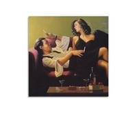 After Midnight by jack_vettriano Wall Art Prints Poster Wall Art Poster Scroll Canvas Painting Picture Living Room Decor Home 16x16inch(40x40cm)