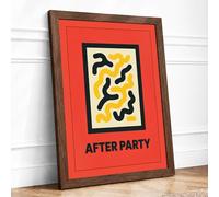 After Party Typography Framed Wall Art Print A1 Walnut