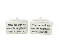 AFTER S..X Cufflinks - Onyx Art CK370 Naughty Cheeky Gift Funny Novelty Cuffs In Premier Life Packaging