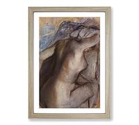 After The Bath by Edgar Degas Framed Print | A2 Oak Framed Wall Art | Ready to Hang | Modern Nature Picture | Living Room Bedroom Lounge Office