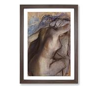 After The Bath by Edgar Degas Framed Print | A2 Walnut Framed Wall Art | Ready to Hang | Modern Nature Picture | Living Room Bedroom Lounge Office