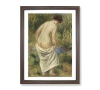 After The Bath By Pierre Auguste Renoir Classic Painting Framed Print | A4 Walnut Framed Wall Art | Ready to Hang | Classic Historical Picture | Living Room Bedroom Lounge Office