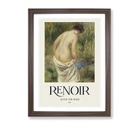 After The Bath By Pierre Auguste Renoir Exhibition Museum Painting Framed Wall Art Print, Ready to Hang Picture for Living Room Bedroom Home Office Décor, Walnut A3 (34 x 46 cm)