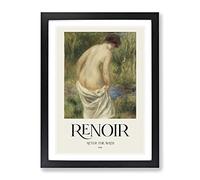 After The Bath By Pierre Auguste Renoir Exhibition Museum Painting Framed Wall Art Print, Ready to Hang Picture for Living Room Bedroom Home Office Décor, Black A4 (34 x 25 cm)
