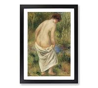 After The Bath by Pierre-Auguste Renoir Framed Print | A2 Black Framed Wall Art | Ready to Hang | Modern Nature Picture | Living Room Bedroom Lounge Office