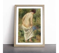 After The Bath By Pierre-Auguste Renoir | Framed Wall Art Print | Modern Home Decor Picture | Ready to Hang Artwork for Living Room, Bedroom, Kitchen or Office | Multiple Sizes