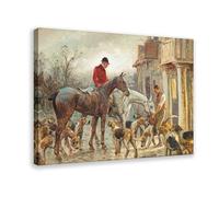 After The Hunt - Fox Hunting Painting Canvas Art Wall Decor Posters Home Bar Restaurant Garage Cafe Logo Gifts 24x36inch(60x90cm)