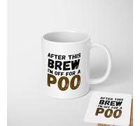 After This Brew I’m Off for a Poo Mug - Rude Funny Coffee Cup - Offensive Humour Gift for Adults - Cheeky Novelty Tea Mug - Sarcastic Kitchen Drinkware - Gag Present for Coffee Lovers