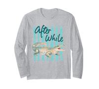 After While Alligator Floral Watercolor Art Long Sleeve T-Shirt