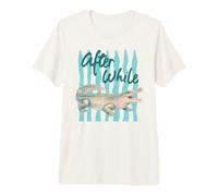 After While Alligator Floral Watercolor Art Premium T-Shirt