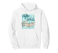 After While Alligator Floral Watercolor Art Pullover Hoodie