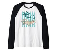 After While Alligator Floral Watercolor Art Raglan Baseball Tee